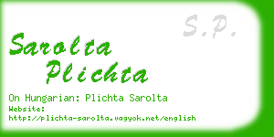 sarolta plichta business card